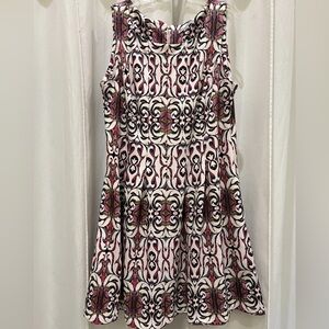 Danny & Nicole Pink and Black A-Line Skirt